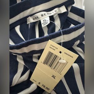 Chevron blue and white maxi skirt. NWT